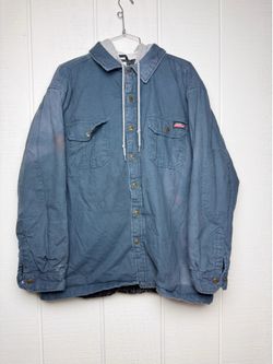 Dickies Jacket Men’s XL Gray Quilt Lined Workwear Hooded Snap Zip Thick
