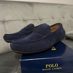 Polo Ralph Lauren Men’s Blue Suede Moccasins Size 8.5D
