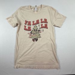 Bella + Canvas Fa La La La Christmas Tree T-Shirt Small
