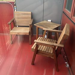 Hand build cedar patio furniture set
