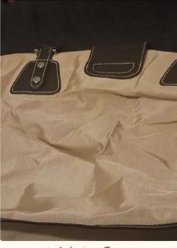 Beige nylon tote bag