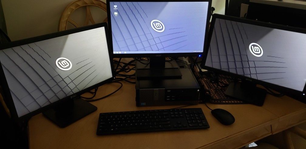 Dell Business Desktop PC w/3 Screens.