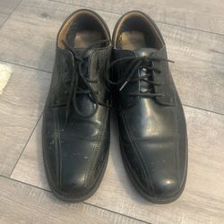 Dockers Men's Black Leather Oxford Square Toe Lace-Up Dress Shoes