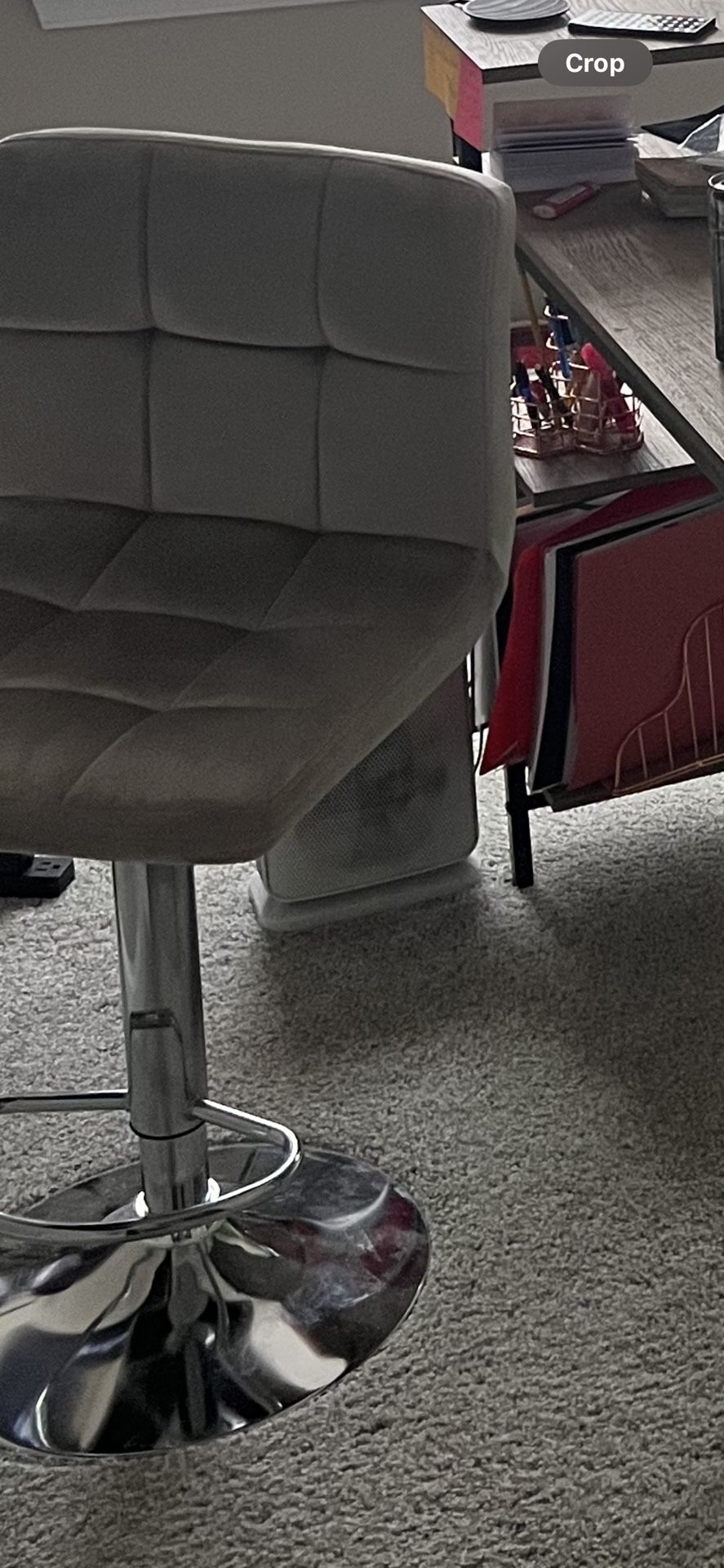 GREY SEUDE CHAIR $20