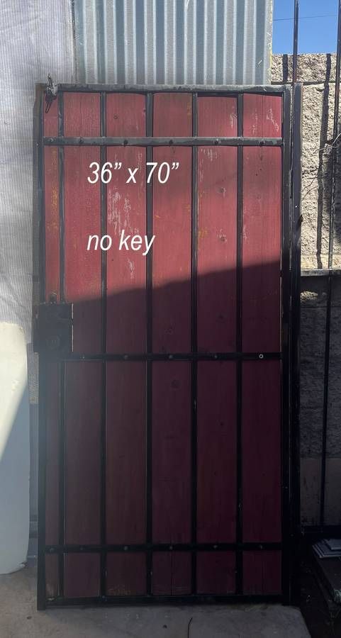steel and wood gate exterior door complete 36 x 70" as is - $100