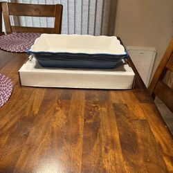 CorningWare  Blue Baking Dish with White Interior