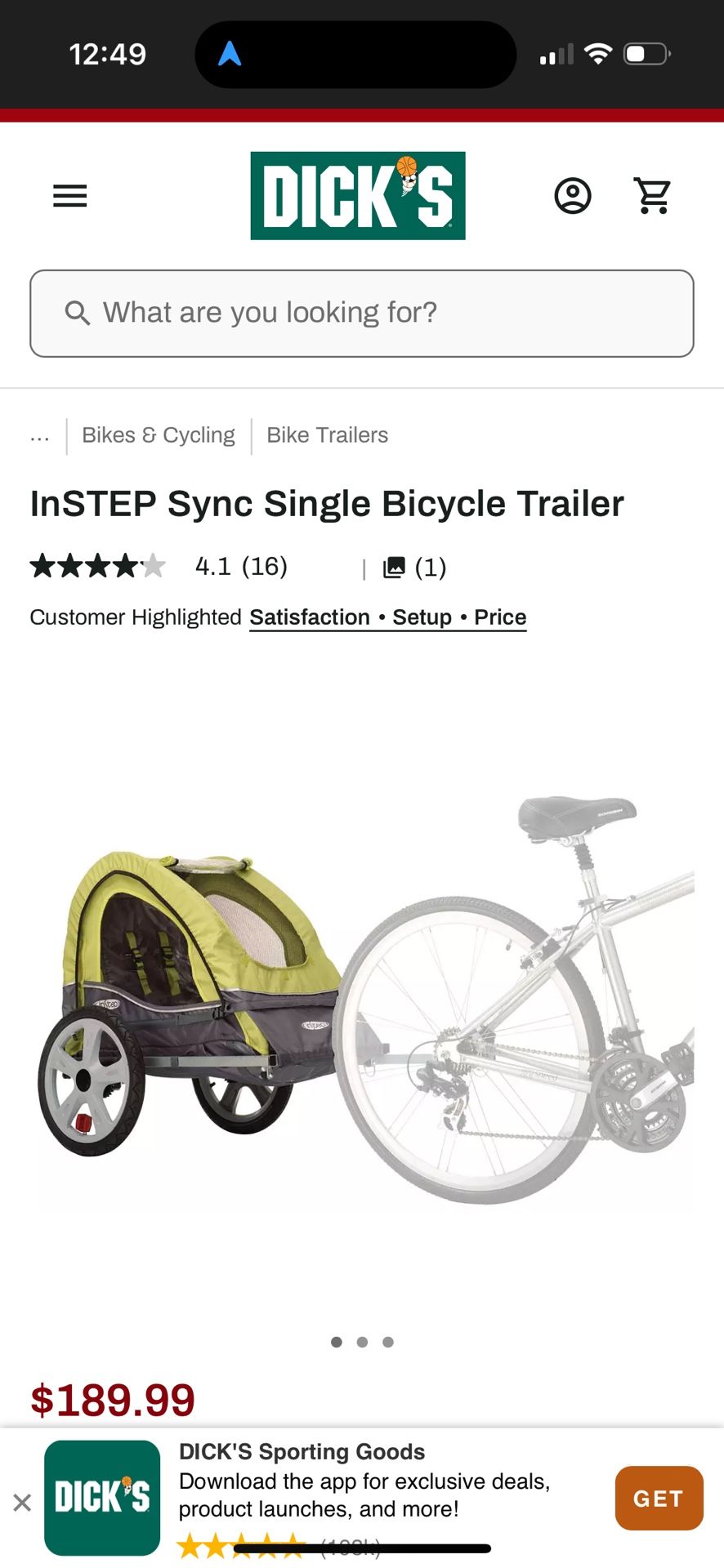 In step Bicycle Trailer