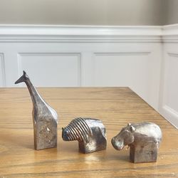 Lot Of 3 DANSK Designs Silver Plated Animals Giraffe  Hippo Bison JAPAN