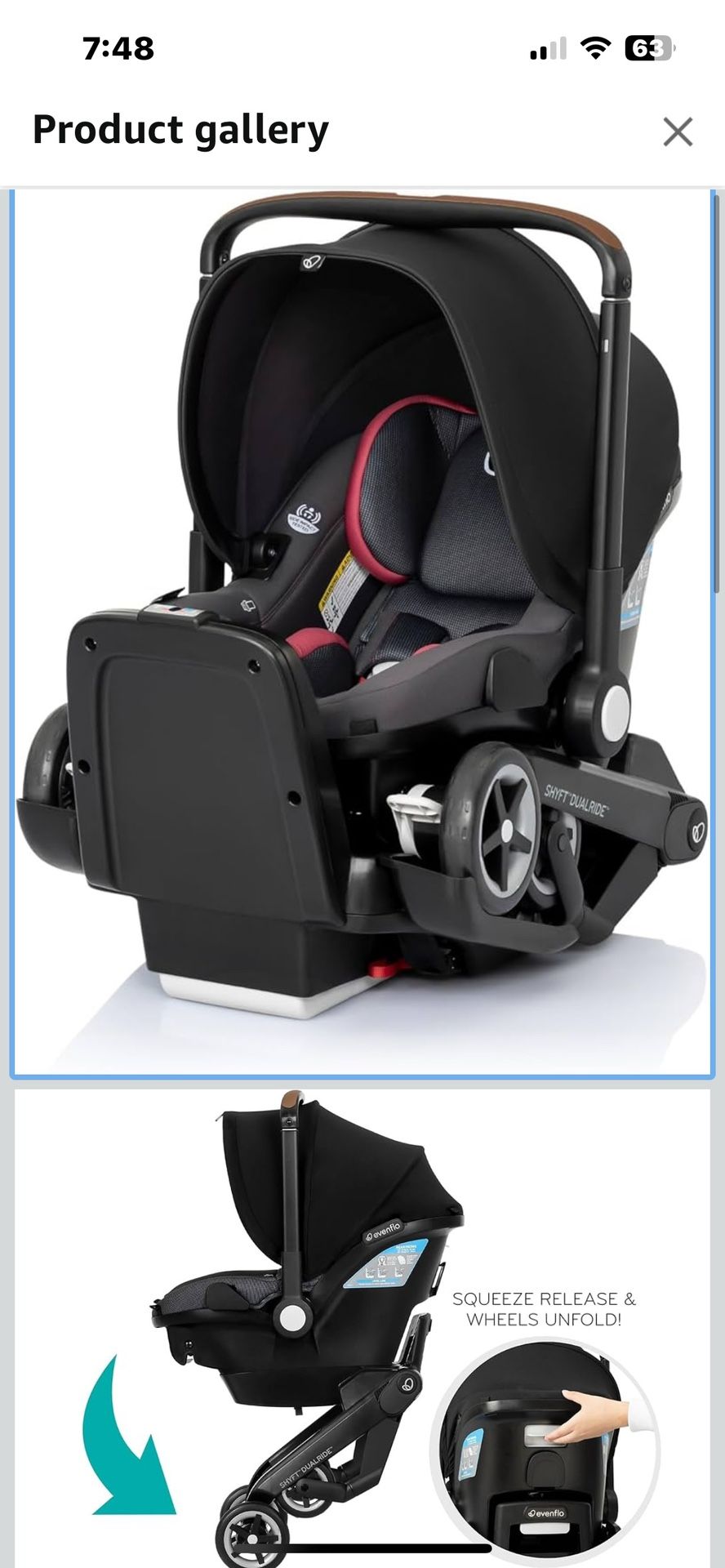 Shyft DualRide with Carryall Storage Infant Car Seat and Stroller Combo (Sylva Pink