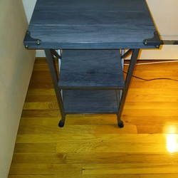 Coffee table on two end table for fireplace