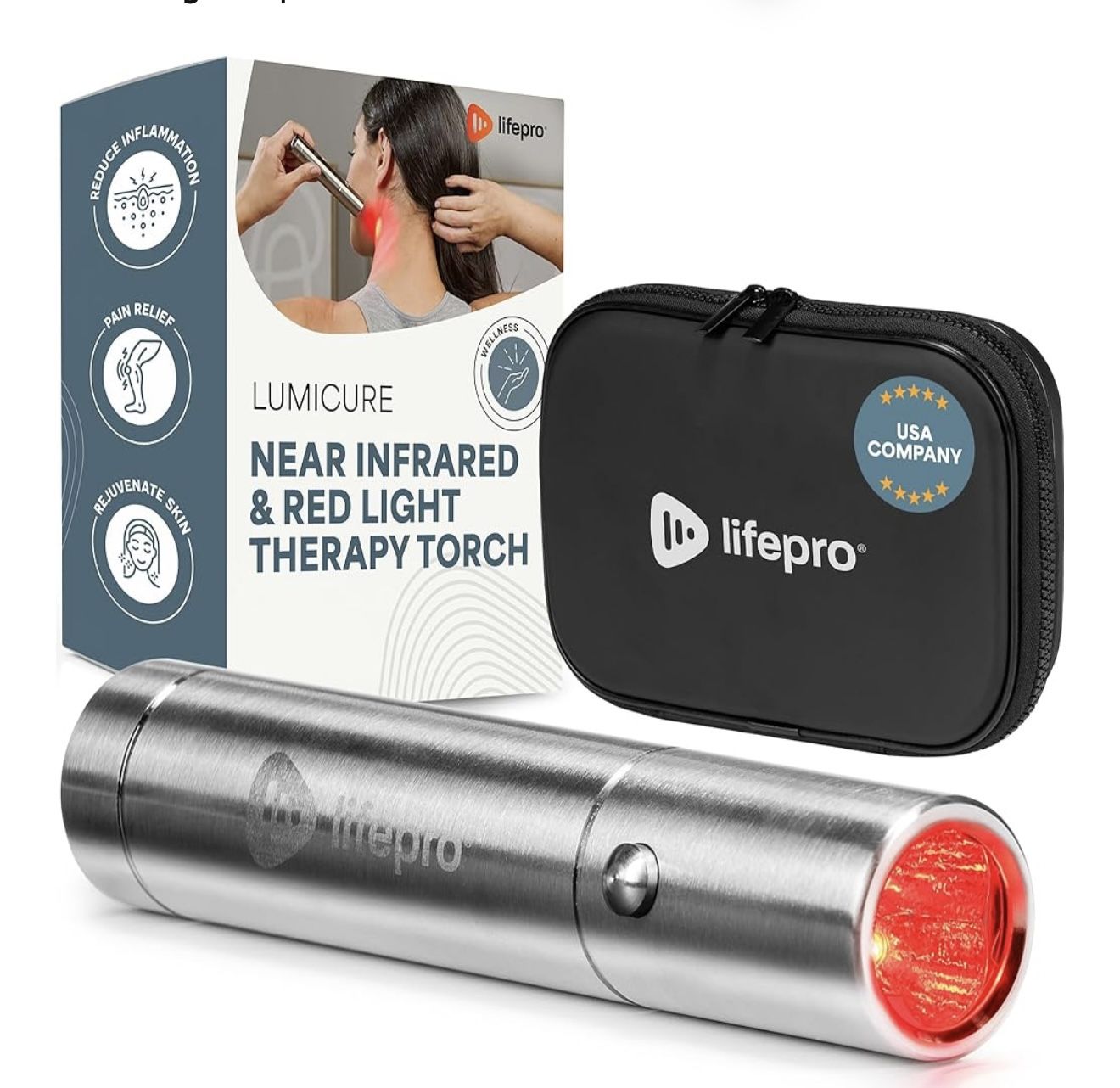 Lifepro Infrared & Red Light Therapy Device for Joints & Muscles Pain Relief Portable Near Infrared Light for Body & Face Inflammation Compact & Eff