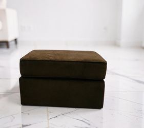 Brown Fabric Ottomans Footrest