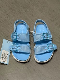 Cat & Jack Adjustable Blue Mesh Strap Sandals - Size 7 NWT
