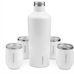 Corkcicle 60oz Canteen And Stemless Wine Glass Set 