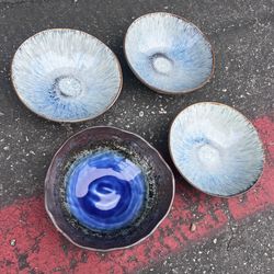 Set Of 4- 8” Bowls - 1 Handmade Japanese Bowl- 3 Origin Bowls