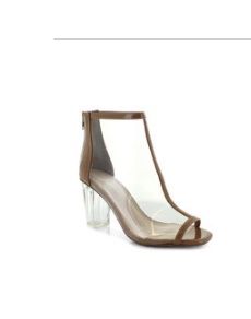 Clear Foot Brown Heels