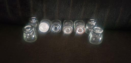 Set of 8 glass spice/herb/ condiment jars