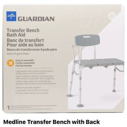 Guardian transfer bench with back and push buttons