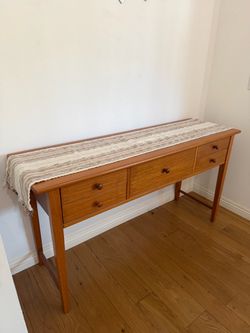 Wood Console Table with Drawers