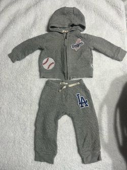 Baby set zip up hoodie and pants with Dodger’s patch