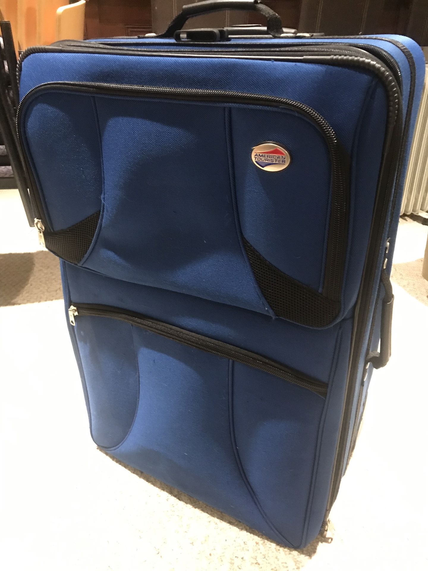 Suitcase with garment bag