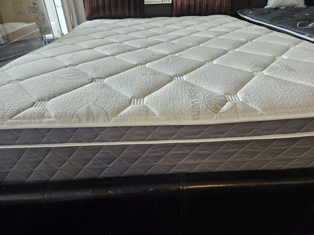 Brand New 12" Thick Innerspring Organic Cotton Queen Soft Pillowtop Mattress