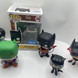 Funko Pop DC Batman Lot – Batman #1346 Walmart Exclusive + Mini Figures (6 Total)
