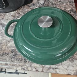 Green Cast Iron Dutch OVEN 10" DIAMETER WITH LID