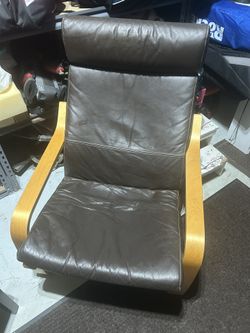 Dark Brown Leather IKEA Chair