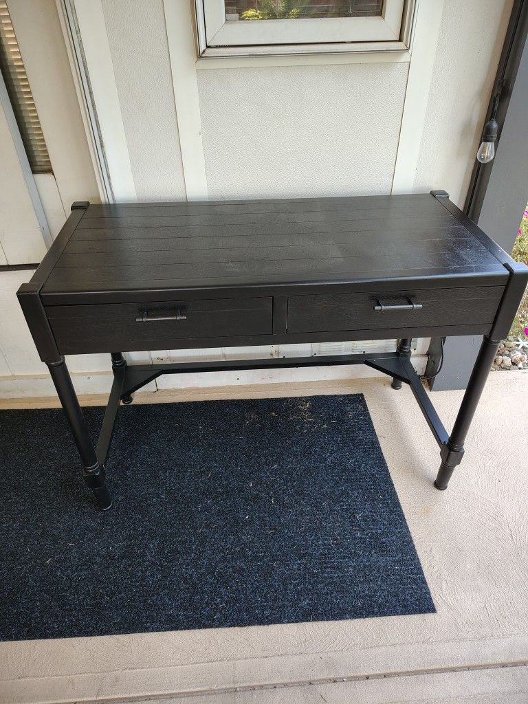 New Just Took Out Of The Box Black Hall Table Plant Stand Or Small Desk With Two Drawers