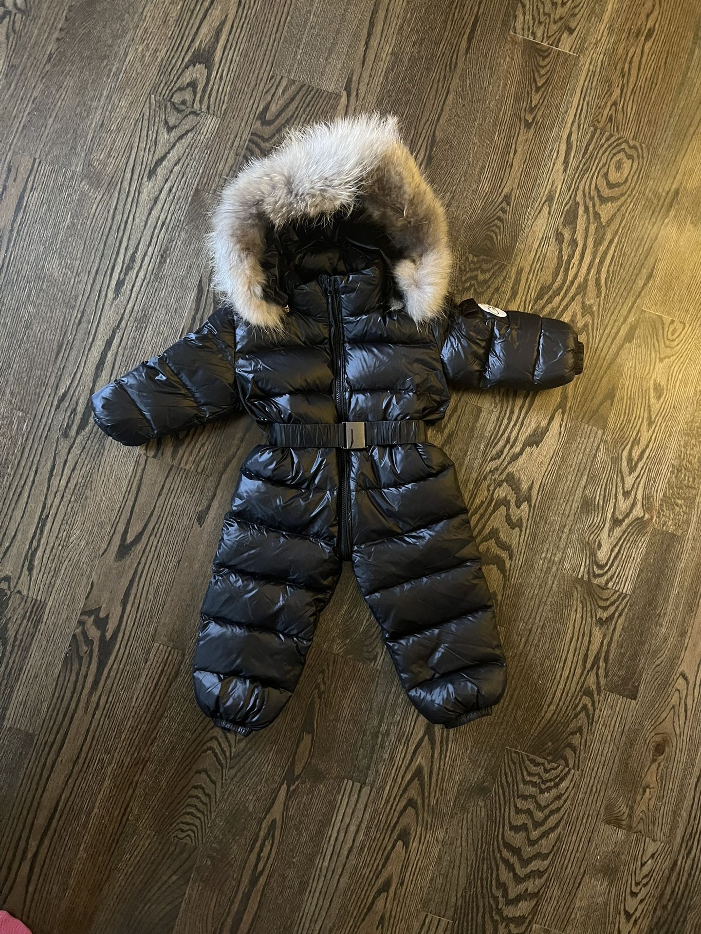 Miloves signature luxurious raccoon fur trim snowsuit