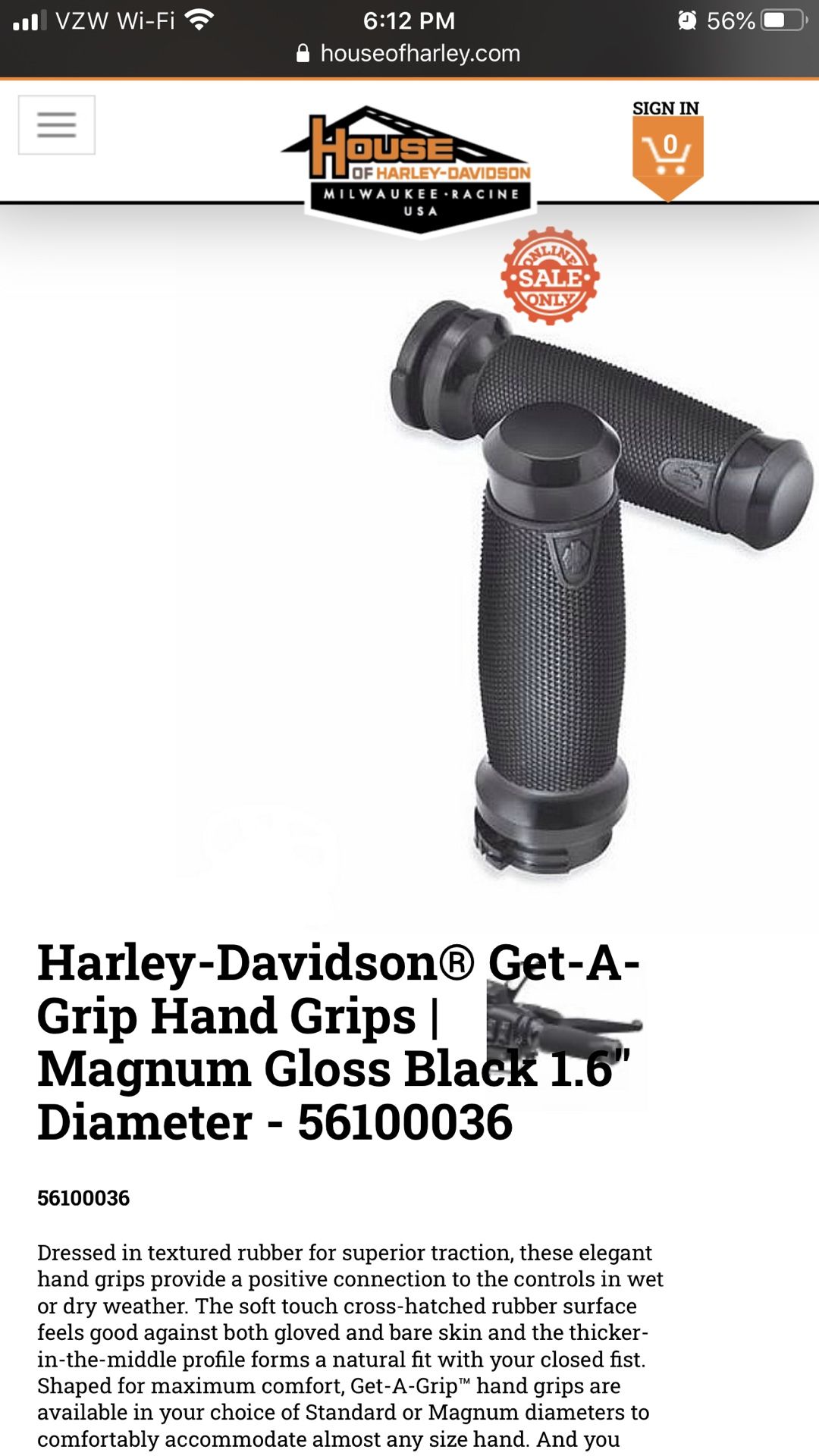Harley Davidson Get A Grip Hand Grips