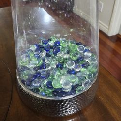 Vase With Colored Glass Pebbles