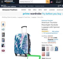 American Tourister Moonlight Hardside Luggage with Spinner Wheels