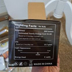 Box Of New Lightbulbs, LEDs, Batteries And Vintage Light Box