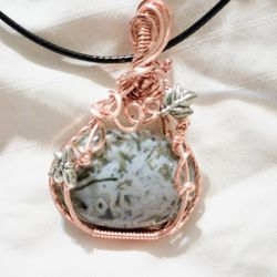 Moss Agate Necklace Handmade 
