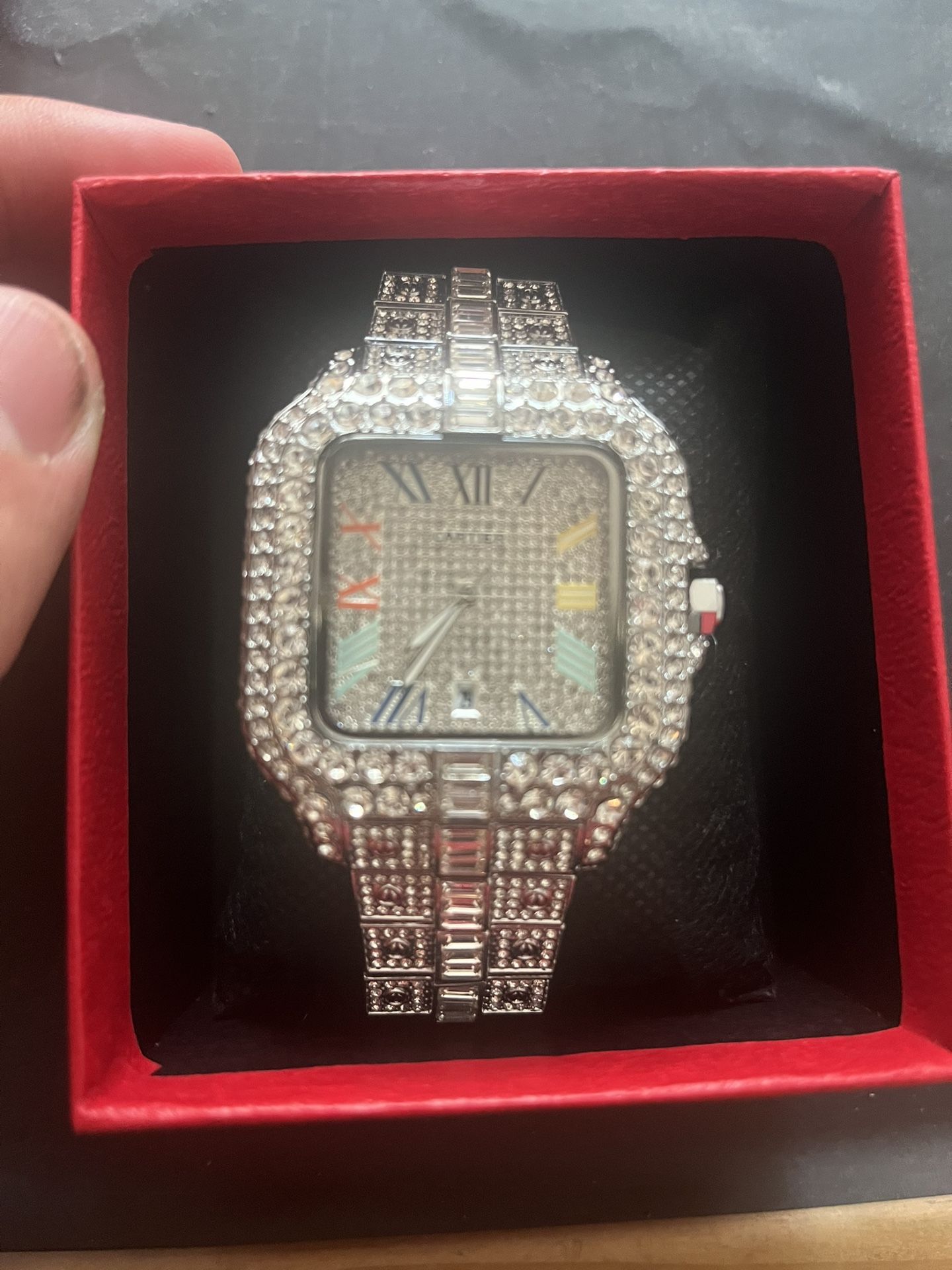 buss down mossinite cartier watch