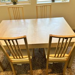 IKEA Bjursta Extendable Dinning Table & 4 Borje Chairs