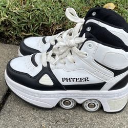 Black and White Phteer shoes