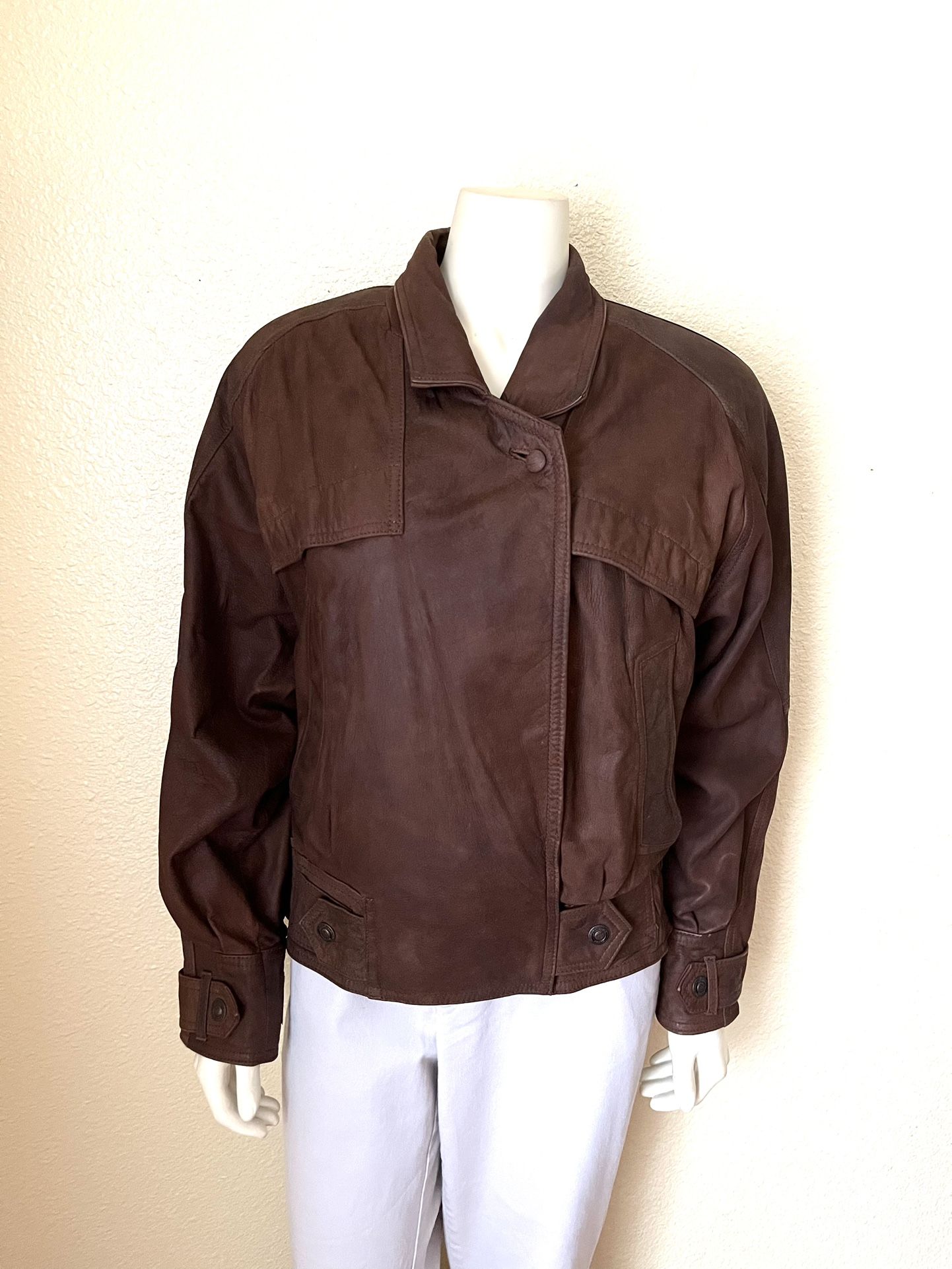 Vintage 90’s Adventure Bound Originals brown leather jacket women’s size M