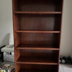 Wood Bookcase W/Removable Shelves