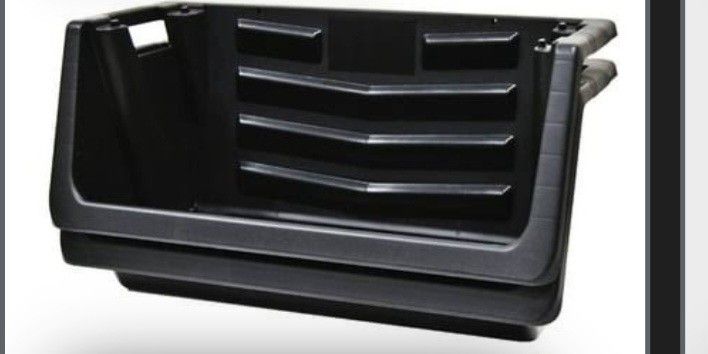 Stackable Black Storage Bins