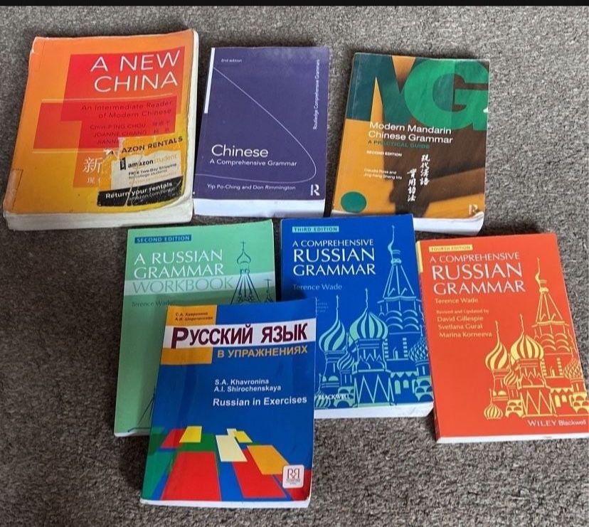 Lot of Russian and Chinese Learning Books Grammar Vocabulary 