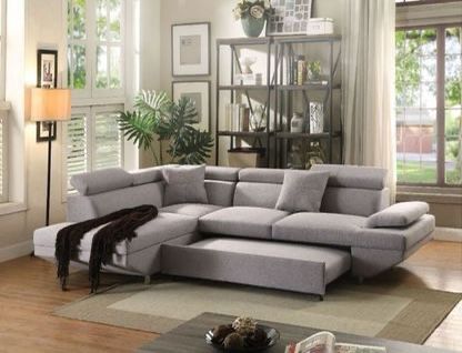 Brand New Gray Sectional Sofa with Sleeper