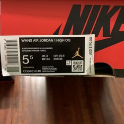 Jordan 1 Hi Bred Size 5.5 Y