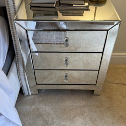Pair Of Mirrored Nightstands