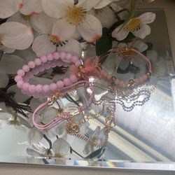 5pcs/sets gold Crystal Stone Tassel Anklets Bracelets for Women