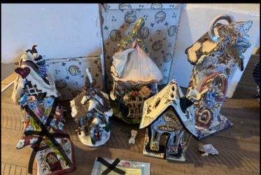 Blue sky clay works By Heather Goldminc Bundle Of 5 Houses