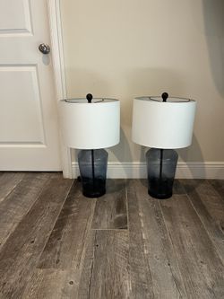 Navy Glass Lamps