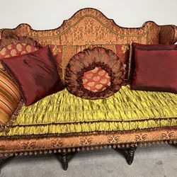 Beautiful Balinese Sofa With Gorgeous Fabric And Pillows  From ABC carpet And Home 
